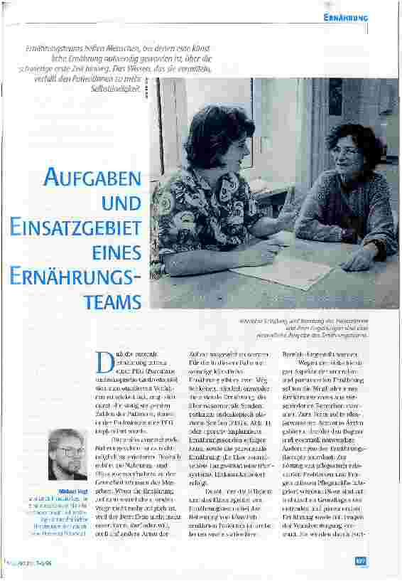 Vorschauseite 1: Aufgaben und Einsatzgebiete eines Ernährungsteams