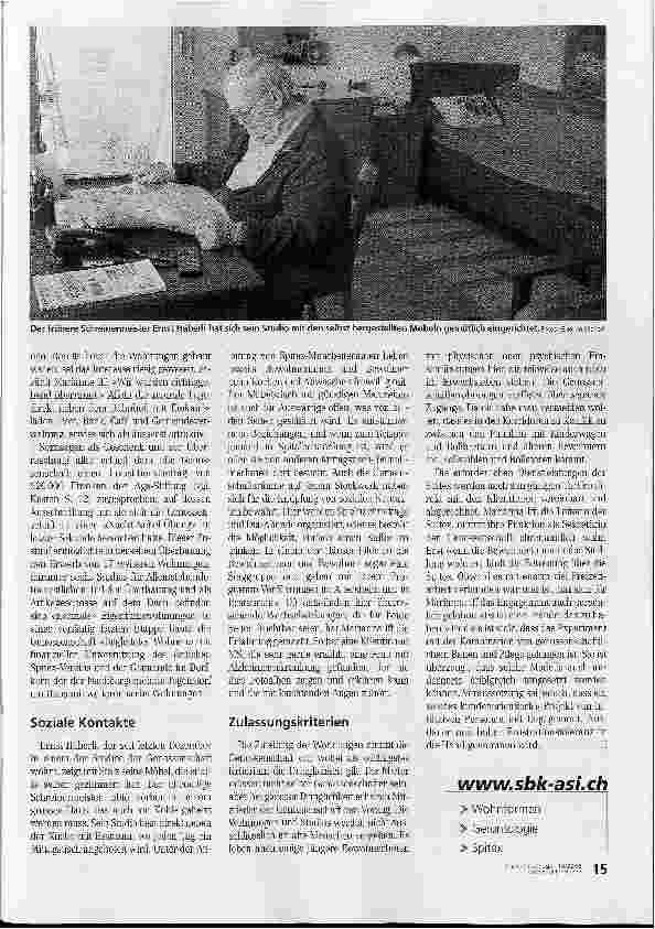 Vorschauseite 2: Begleitetes Wohnen Urtenen-Schönbühl - Spitex ermöglicht günstiges Wohnen