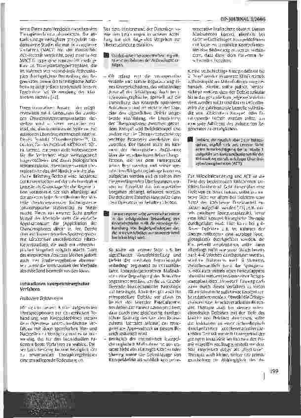 Vorschauseite 6: Operative Behandlung isolierter Knorpelschäden am Kniegelenk