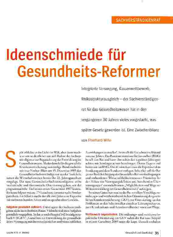 Vorschauseite 2: Ideenschmiede für Gesundheits-Reformer