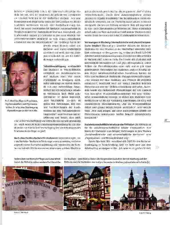 Vorschauseite 2: Studiengangführer: FH Fulda/Universität Marburg Auf Augenhöhe mit der Medizin