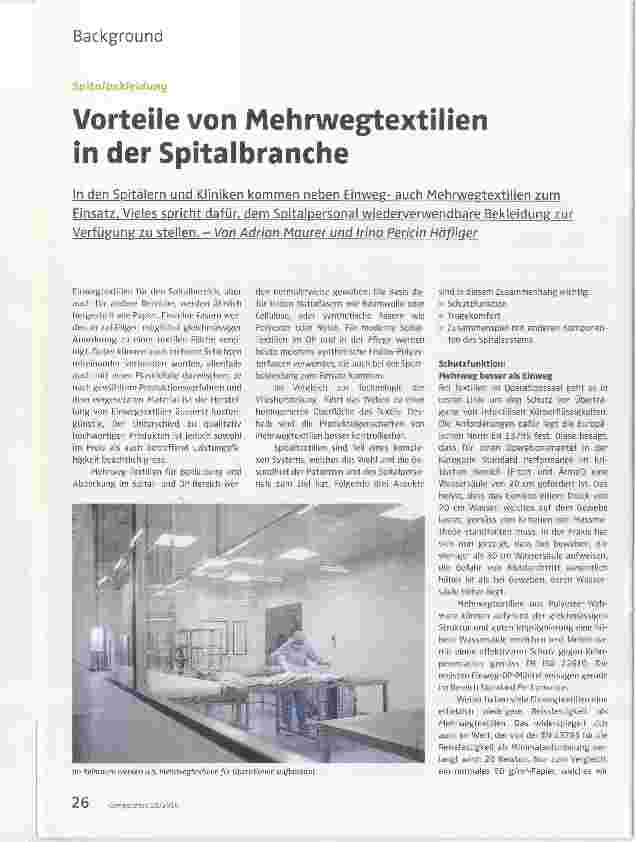 Vorschauseite 1: Vorteile von Mehrwegtextilien in der Spitalbranche