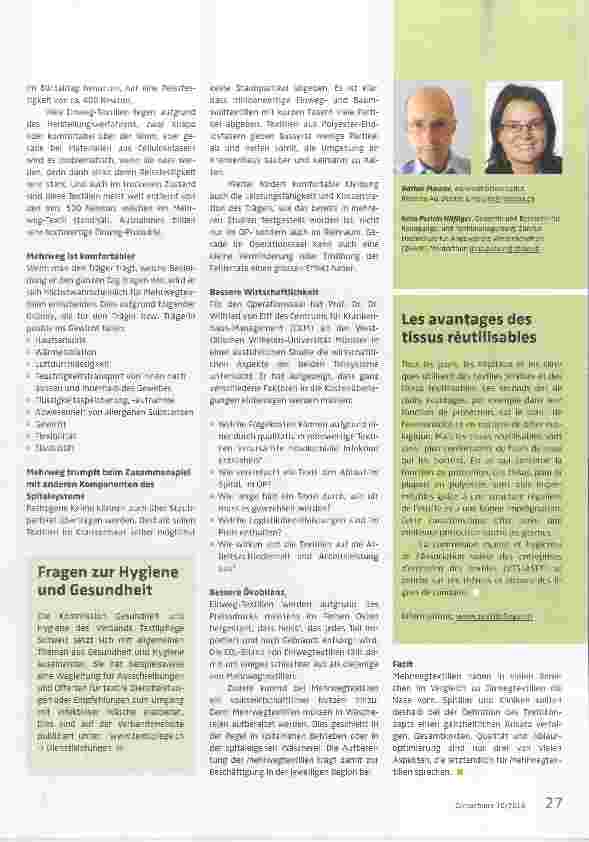 Vorschauseite 2: Vorteile von Mehrwegtextilien in der Spitalbranche