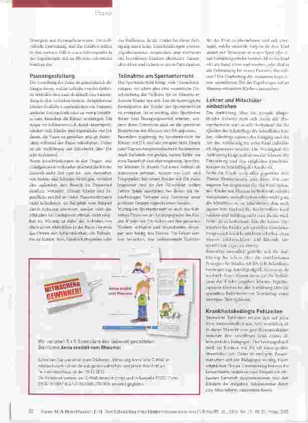 Vorschauseite 3: Den Schulalltag trotz Kinderrheuma meistern