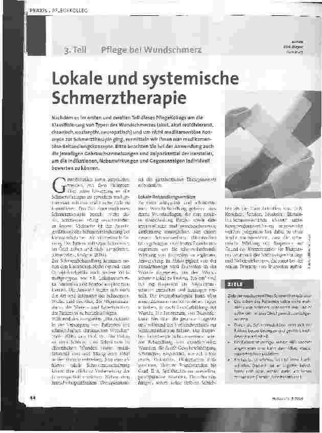 Vorschauseite 1: Lokale und systemische Schmerztherapie