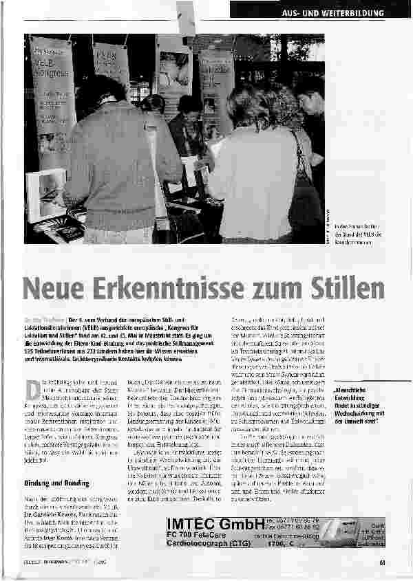 Vorschauseite 1: Neue Erkenntnisse zum Stillen