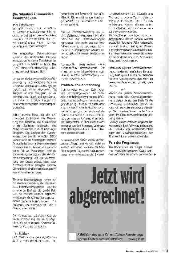 Vorschauseite 2: Gemeinsam sind die Chancen besserAuch kommunale Krankenhäuser können es schaffen
