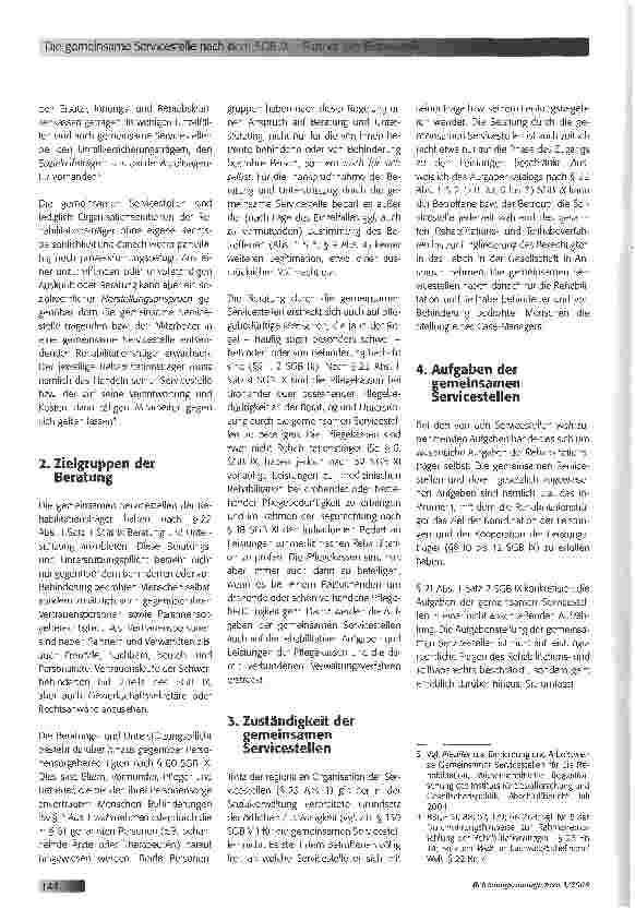 Vorschauseite 2: Die gemeinsame Servicestelle nach dem SGB IX -Partner des Betreuers!?