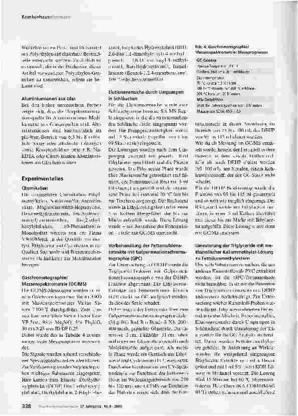 Vorschauseite 5: Freisetzung von Bestandteilen aus Primärpackmaterialien und Übertritt in Arzneimittelund Ernährungslösungen