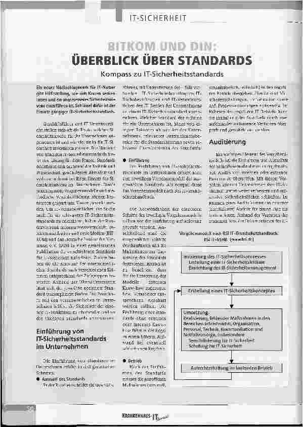 Vorschauseite 1: IT-SICHERHEIT - BITKOM UND DIN: ÜBERBLICK ÜBER STANDARDS