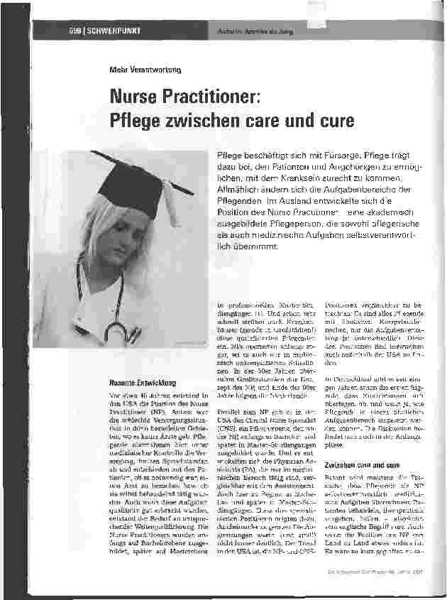 Vorschauseite 1: Nurse Practitioner: Pflege zwischen care und cure