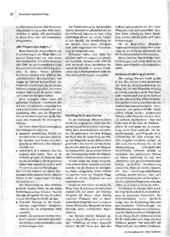 Vorschauseite 2: Verantwortung - eine Frage der Professionalität