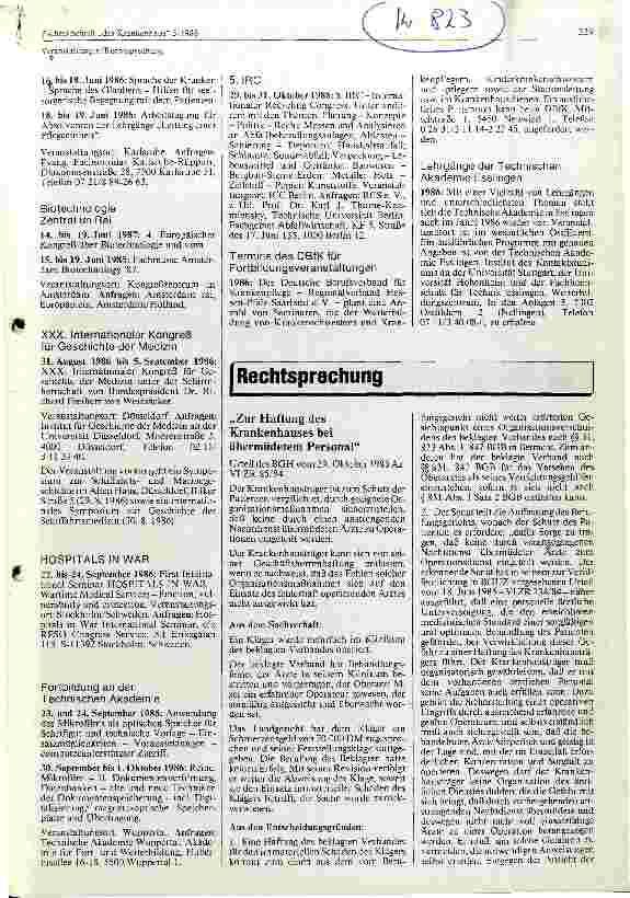 Vorschauseite 1: Zur Haftung des Krankenhauses bei übermüdeten Personal