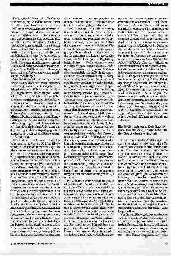 Vorschauseite 2: EckpunkteModernisierung der Gesundheitswirtschaft und ihre Konsequenzen für Qualifizierung und Arbeit