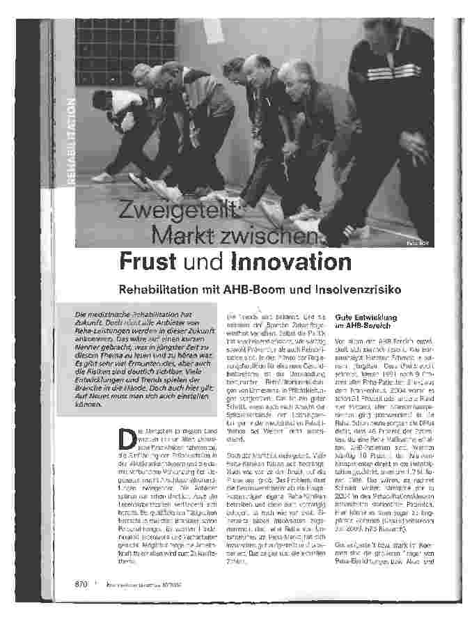 Vorschauseite 1: Zweigeteilt: Markt zwischen Frust und Innovation