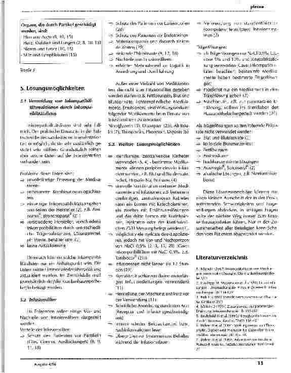 Vorschauseite 6: Inkompatibilitäten von Medikamenten und Infusionslösungen Probleme und Problemlösungen bei der Intensivbehandlung