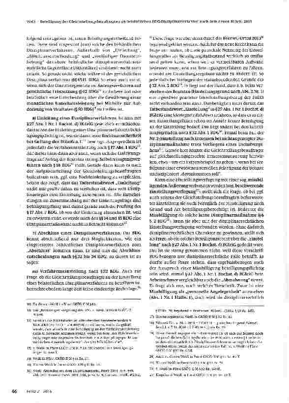 Vorschauseite 3: Beteiligung der Gleichstellungsbeauftragten an behördlichen BDG-Disziplinarverfahren nach dem neuen Bundesgleich-stellungsgesetz 2015