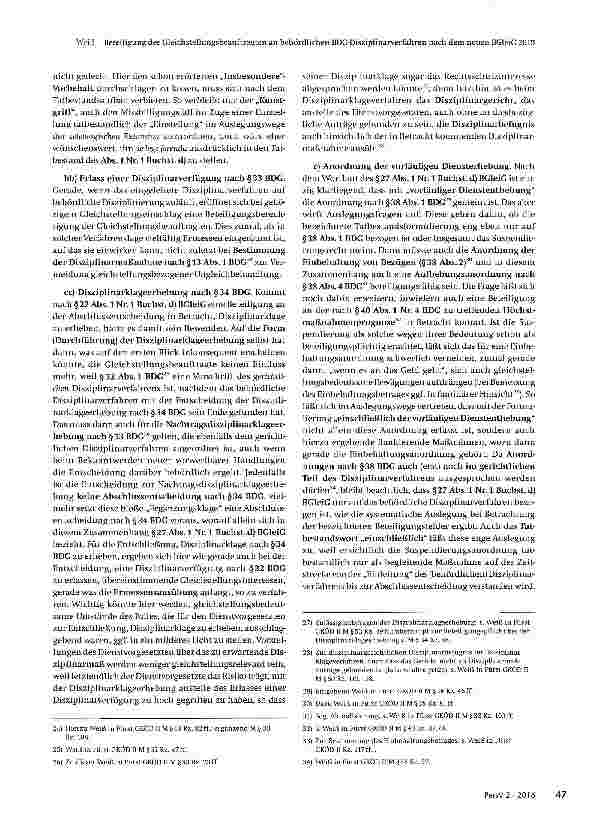 Vorschauseite 4: Beteiligung der Gleichstellungsbeauftragten an behördlichen BDG-Disziplinarverfahren nach dem neuen Bundesgleich-stellungsgesetz 2015
