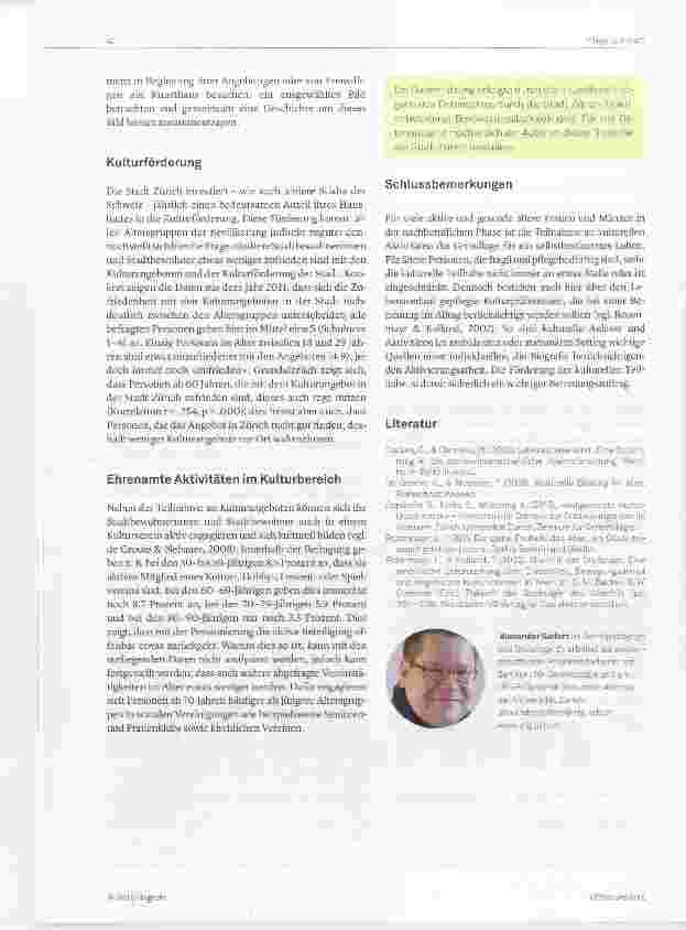Vorschauseite 3: Teilnahme an kulturellen Aktivitäten im Alter