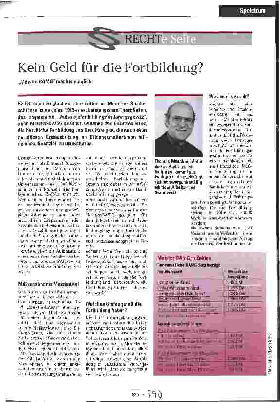 Vorschauseite 1: Kein Geld für die Fortbildung? Meister-BAfög machts möglich
