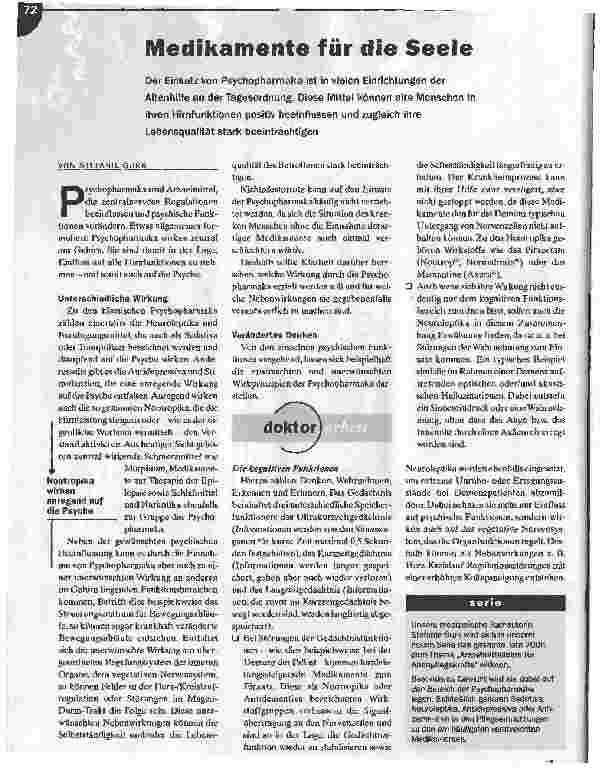 Vorschauseite 1: Medikamente für die Seele