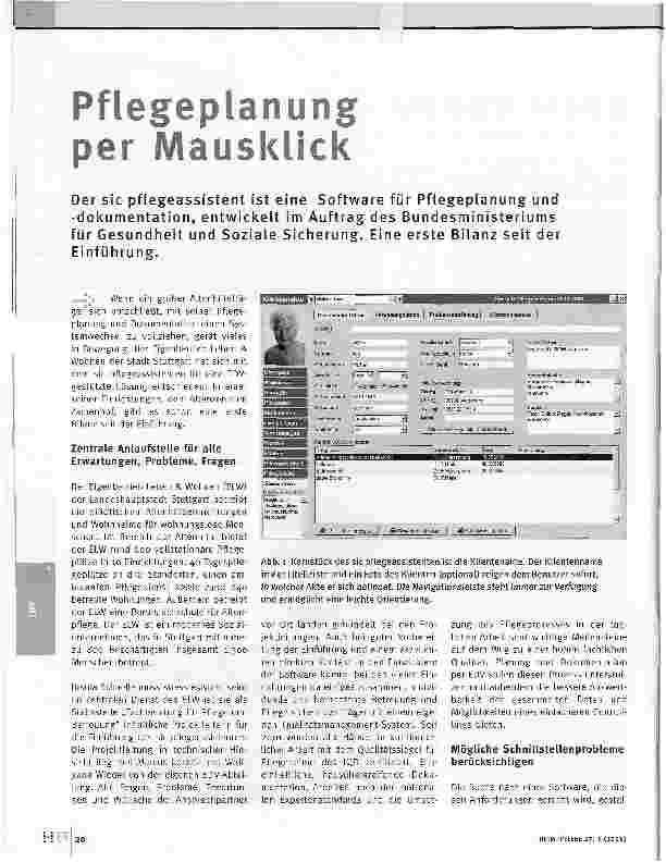Vorschauseite 1: Pflegeplanung per Mausklick