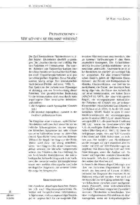 Vorschauseite 1: PILZINFEKTIONEN -WIE KÖNNEN SIE ERKANNT WERDEN?