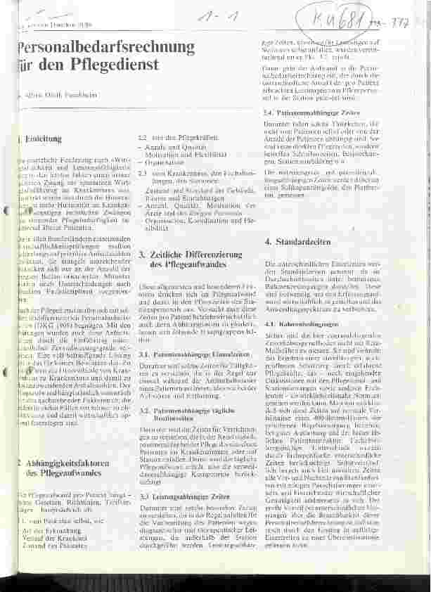 Vorschauseite 1: Personalbedarfsrechnung für den Pflegedienst