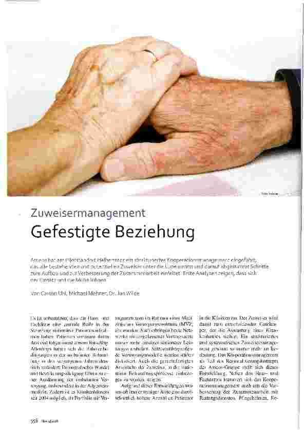 Vorschauseite 1: Zuweisermanagement Gefestigte Beziehung