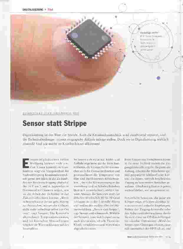 Vorschauseite 1: Sensor statt Strippe