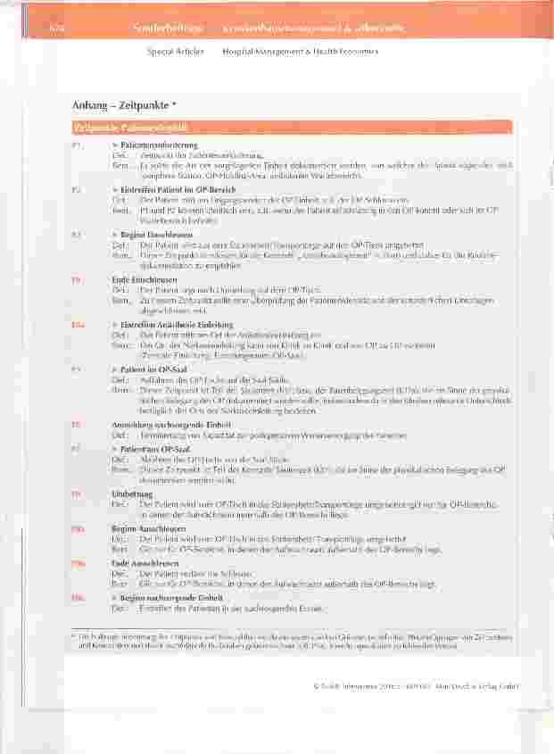 Vorschauseite 5: Glossar perioperativer Prozesszelten und Kennzahlen * Eine gemeinsame Empfehlung von BDA/DGAI, BDC/DGCH und VOPM