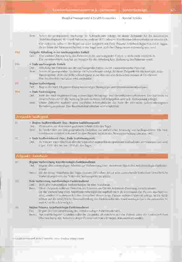 Vorschauseite 6: Glossar perioperativer Prozesszelten und Kennzahlen * Eine gemeinsame Empfehlung von BDA/DGAI, BDC/DGCH und VOPM