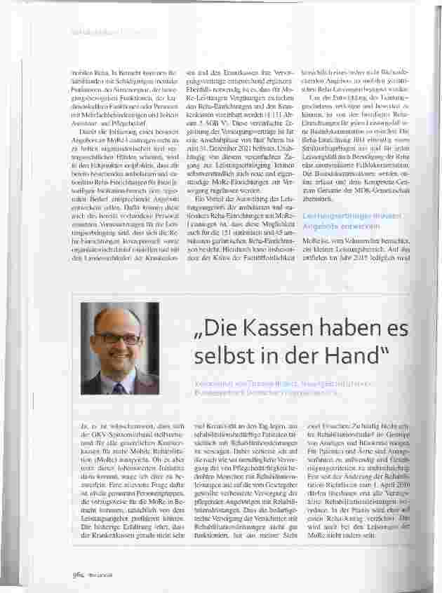 Vorschauseite 3: GKV-Initiative zum Ausbau der mobilen Reha Mehr MoRe