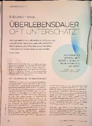 Vorschauseite 1: Endoprothese Überlebensdauer oft unterschätzt