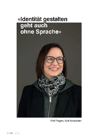 Vorschauseite 1: "Identität gestalten geht auch ohne Sprache"