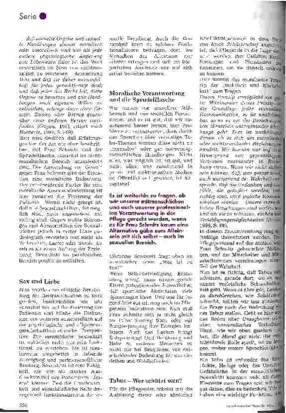 Vorschauseite 2: Die unmoralische Sprudelflasche - Tabus und Wahrheit Kommentar zu den Texten Soll man Tabus in der Pflege brechen und Intimsphäre in der Pflege