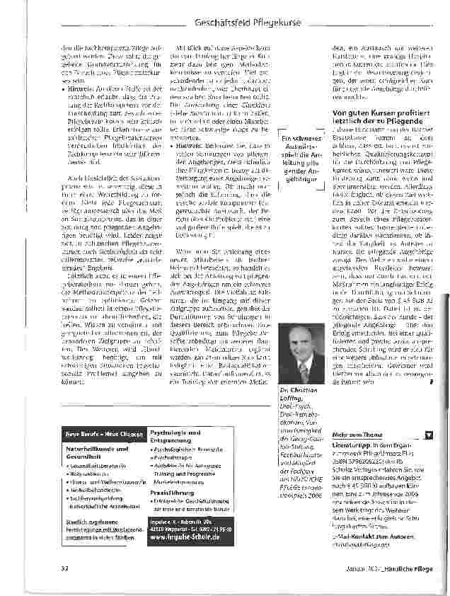Vorschauseite 3: Von der Qualität der Kursleiter hängt es ab, ob pflegende Angehörige Schulungen annehmen - Der Kunde entscheidet über den Erfolg