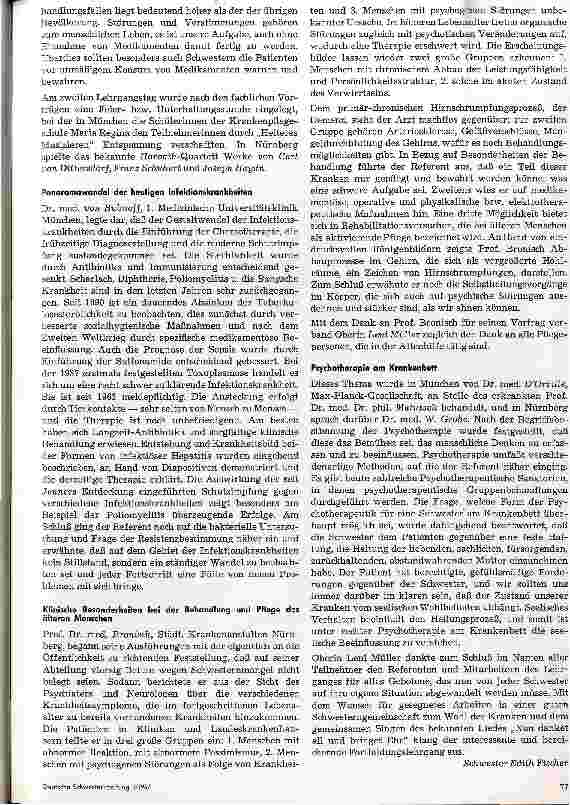 Vorschauseite 3: Bericht über die Fortbildungslehrgänge des Bayerischen Schwesternausschusses in München und Nürnberg im Oktober 1966