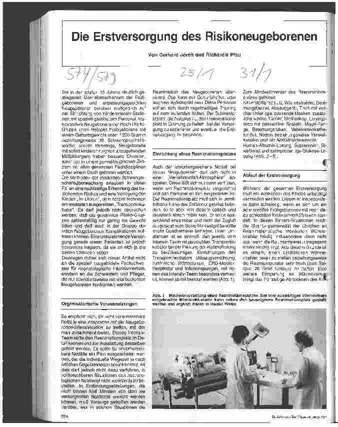 Vorschauseite 1: Die Erstversorgung des Risikoneugeborenen
