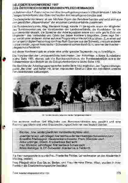 Vorschauseite 1: Delegiertenkonferenz 1987 des Österreichischen Krankenpflegeverbandes