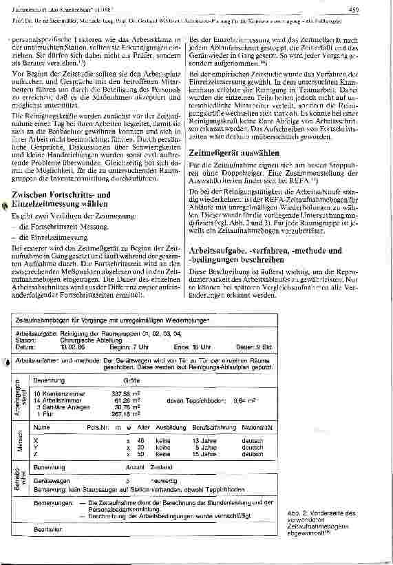 Vorschauseite 3: Arbeitszeitplanung für die Krankenhausreinigungein Fallbeispiel