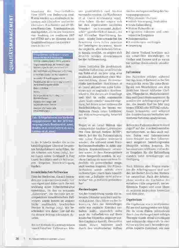 Vorschauseite 3: Gut ist nicht gut genug Gelebtes Qualitätsmanagement in der Kardiologie Teil I: Innerklinisches Fallreview