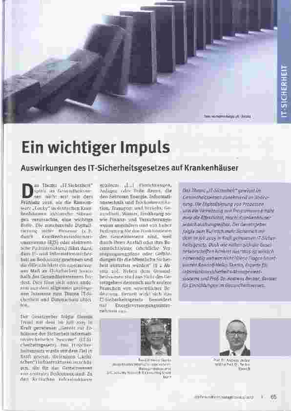 Vorschauseite 1: Ein wichtiger Impuls