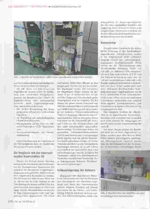 Vorschauseite 2: Bakterienflora in Innenräumen: Was haben Kinderintensivstationen und die ISS gemeinsam?