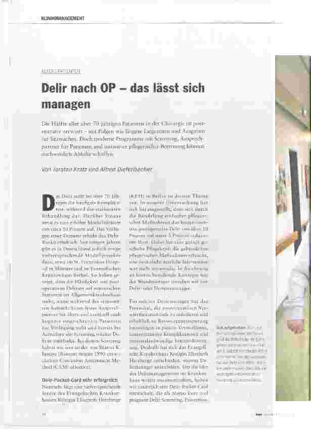 Vorschauseite 1: Delir nach OP - das lässt sich managen