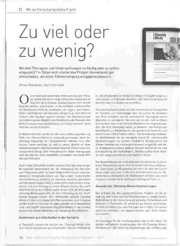 Vorschauseite 1: Zu viel oder zu wenig?