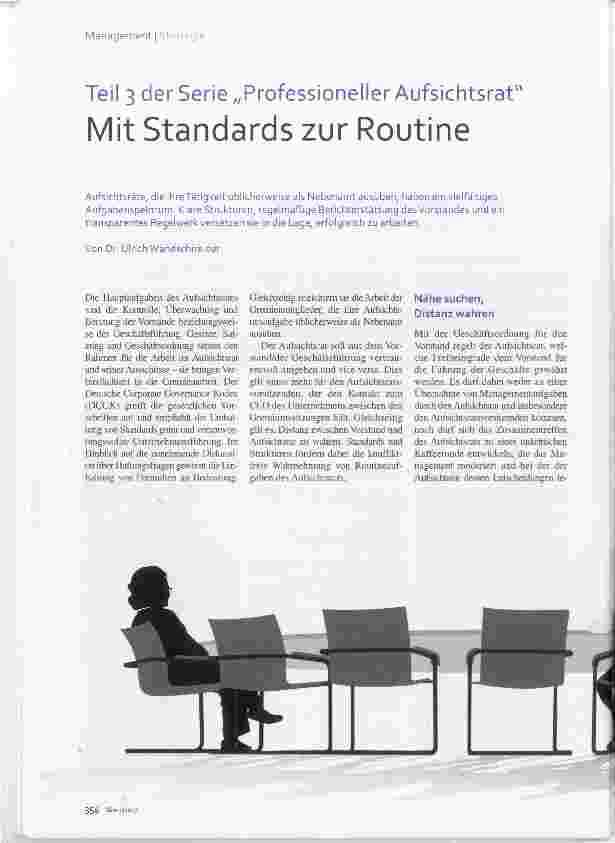 Vorschauseite 1: Teil 3 der Serie „Professioneller Aufsichtsrat Mit Standards zur Routine