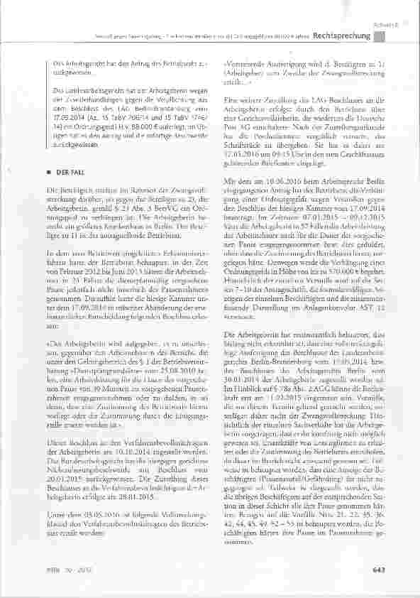 Vorschauseite 2: Verstoß gegen Pausenregelung Krankenhausbetreiber muss ein Ordnungsgeld von 88.000 € zahlen