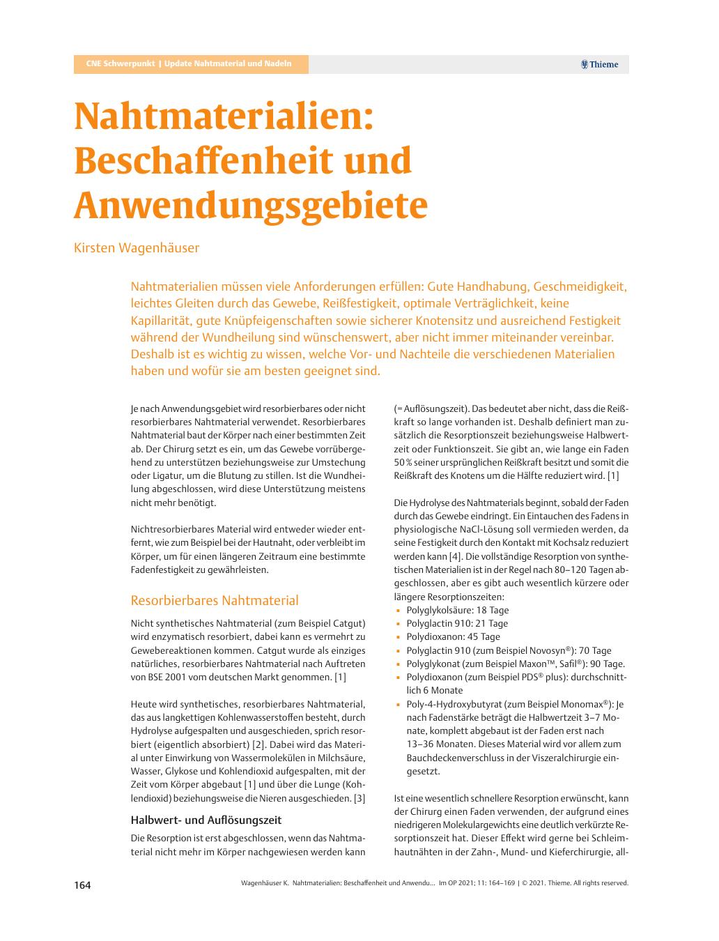 Vorschauseite 1: Nahtmaterialien: Beschaffenheit und Anwendungsgebiete