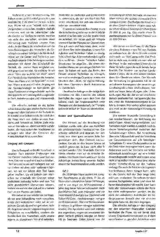 Vorschauseite 3: Ethische Fragen an zukünftige Entwicklungen in Anästhesie und Intensivmedizin